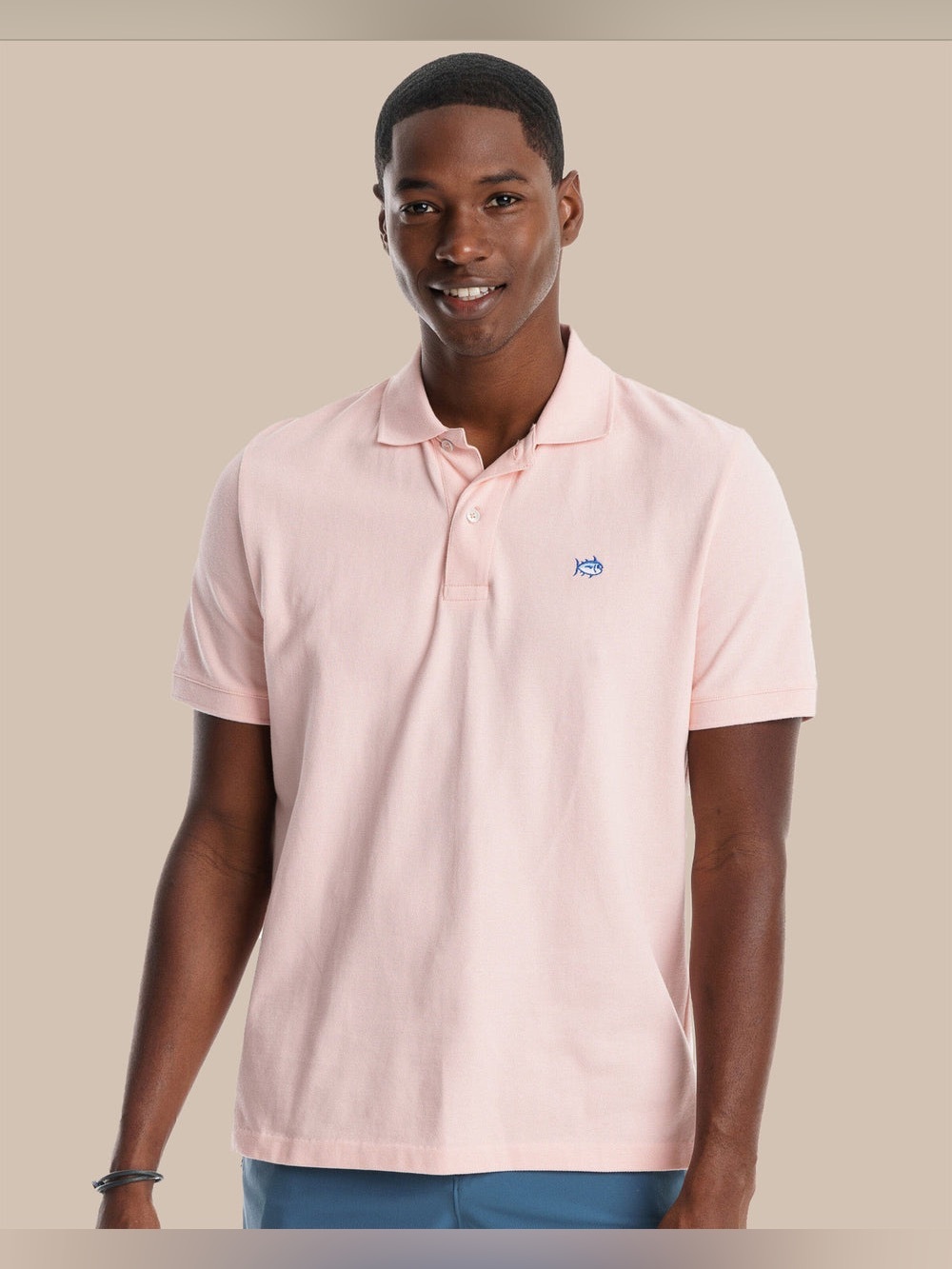 Southern Tide pink Skipjack Polo Shirt Men’s L Golf Country Club Coastal Preppy